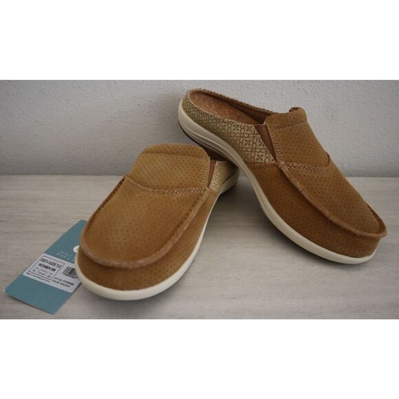 Revitalign RV1047BSG080 Women's Sz 8B Brown Sugar Siesta Suede Tile Clogs - Picture 1 of 8